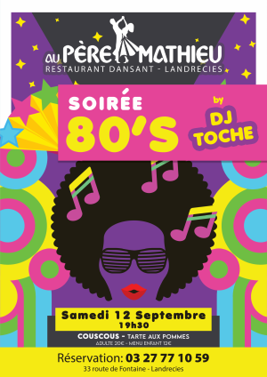 soirée années 80 le 12 sept 2026